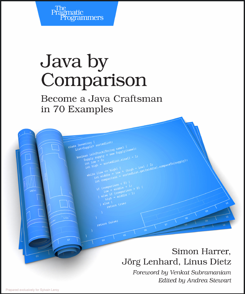 Book Review : Java by comparison, how to improve your coding skills and produce quality code.
